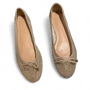 Brandy Melville Tan Flats with Bow Detail